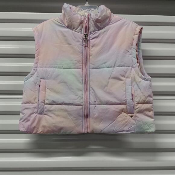 Juicy Couture Womens XL Rainbow Cloud Puffer Vest Boxy Zip Jacket Y2K Revival - Picture 2 of 12